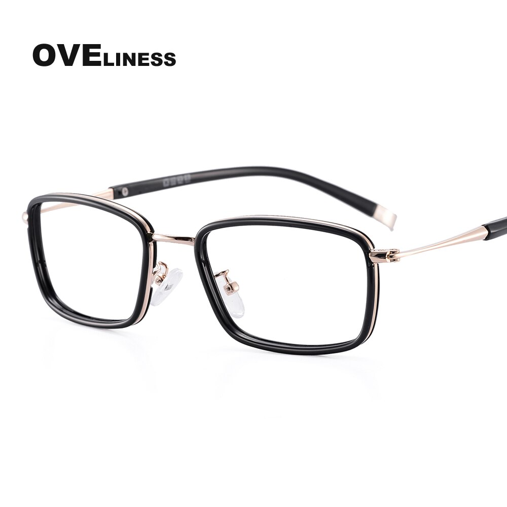 men's eyeglasses frames Optical Glasses Frame for Men Retro Myopia Prescription glasses Korean Spectacles full eyewear: gold