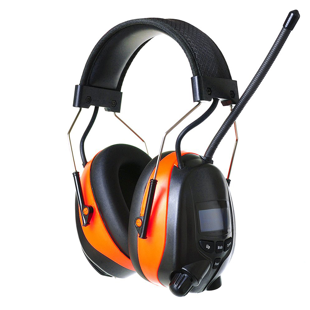 PROTEAR Elektronische Bluetooth-Gehörschutz-Kopfhörer mit FM AM Radio 25 dB NRR Noise EarMuffs Wiederaufladbare Gehörschutz: Orange