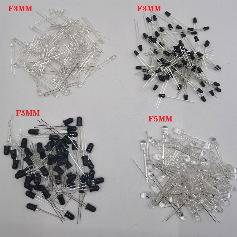 3mm 5mm IR LED Emitting Diode 850nm 940nm Emitter Receiver Infrared Transmitter Phototransistor Photodiode Invisible DIY PCB