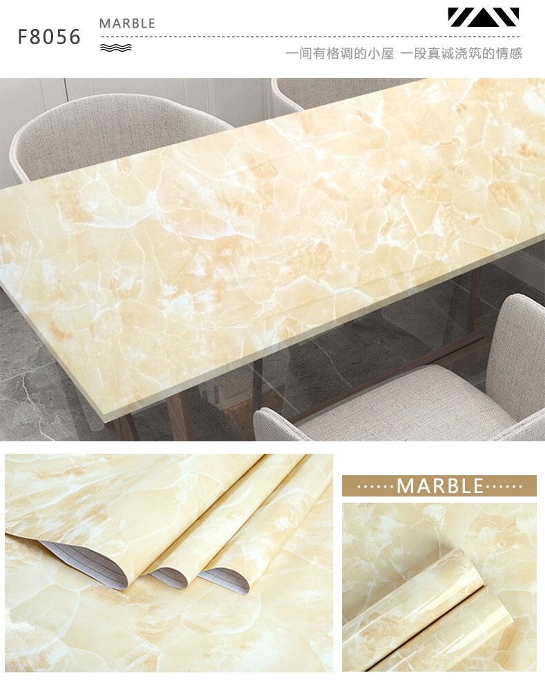 Moderne woonkamer meubels bureaublad waterdicht marmer behang vinyl zelfklevend contactpapier effen kleur woondecoratie: F8056