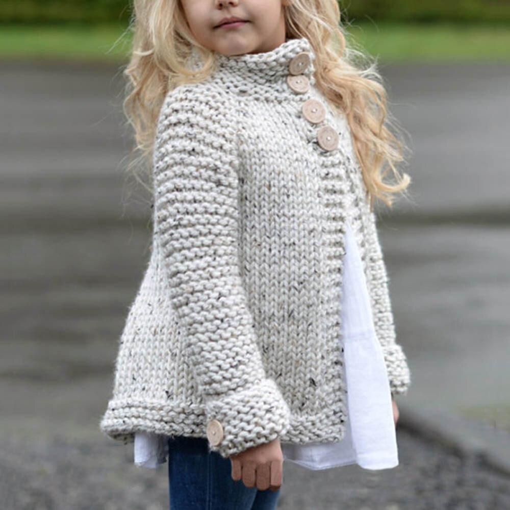 Toddler Kids Baby Girls Outfit abbigliamento bottone maglione lavorato a maglia Cardigan cappotto top abbigliamento per bambini abbigliamento per ragazze