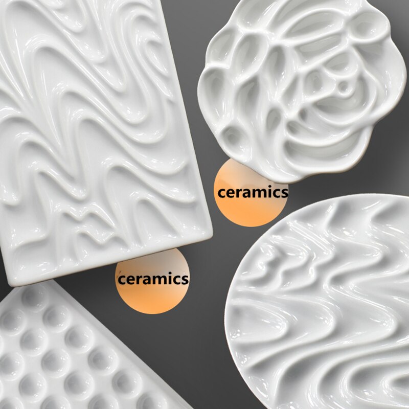 Ceramic Artist Watercolor Palette Rose-shaped Gouache Ceramic Palette Bone China Flower-shaped Paint Painting Supplies