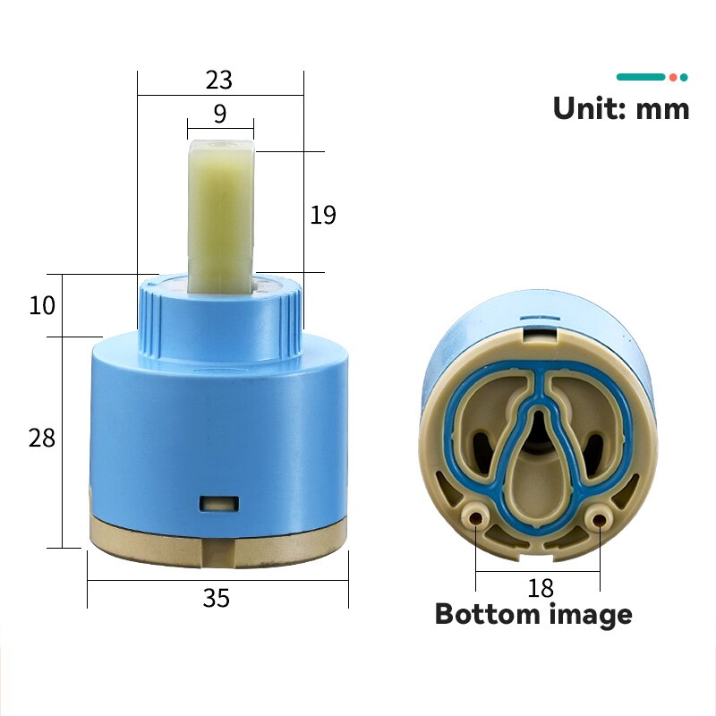 Faucet Valve Core Standard Ceramic Cartridge Replacement Parts for Faucet Valve Shower Valve Core Water Mixer Faucet Splitter