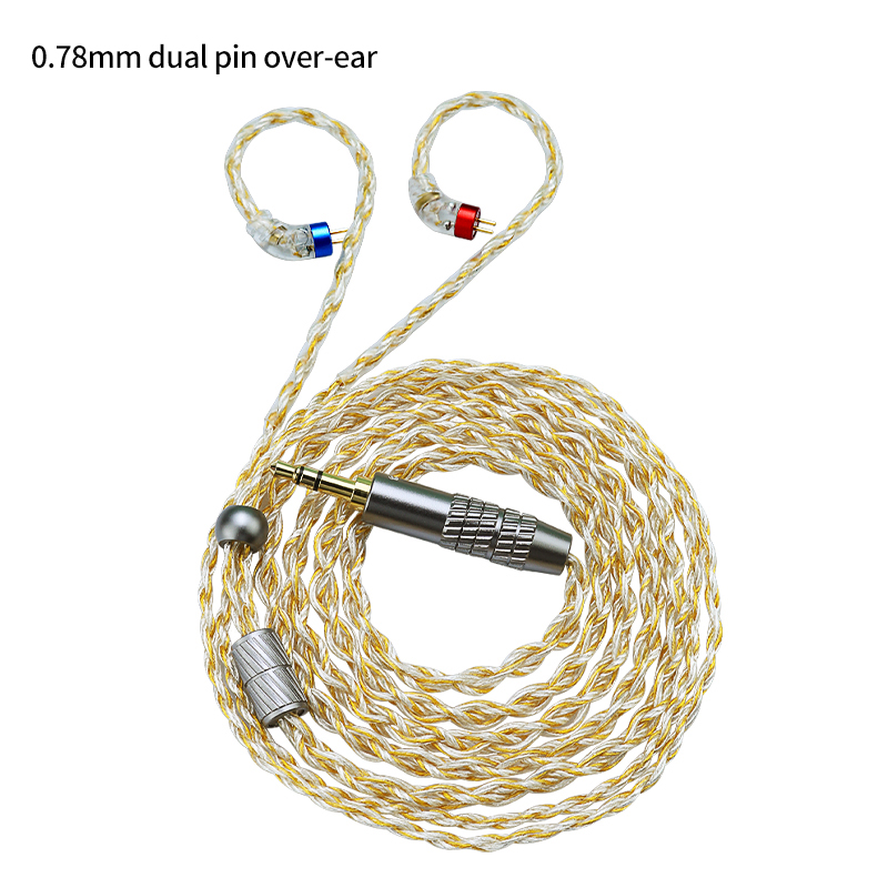 CVJ HBK08 high-specification HiFi silver plated earphone cable 300 core 1.25 length 3.5/4.4 MMCX/2Pin/QDC for Bidong Nightelf: green