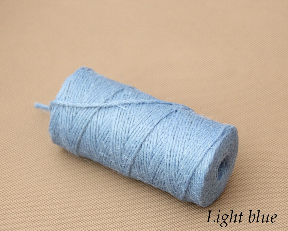 100M Natural Burlap Hessian Jute Twine Cord Hemp Rope Party Wedding Wrapping Cords Thread DIY Scrapbooking Craft Decor: light  green