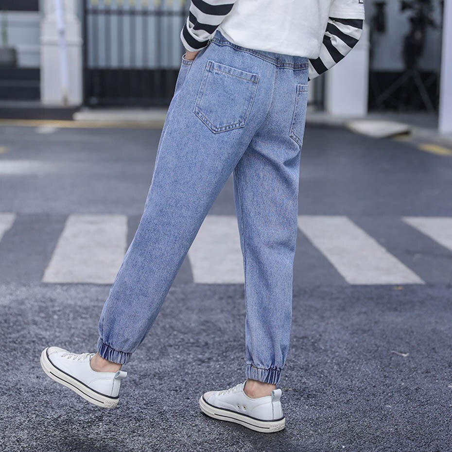 Jeans jente bokstavmønster jeans barn jente fritidsstil barn jeans vår høst klær for jenter 6 8 10 12 14