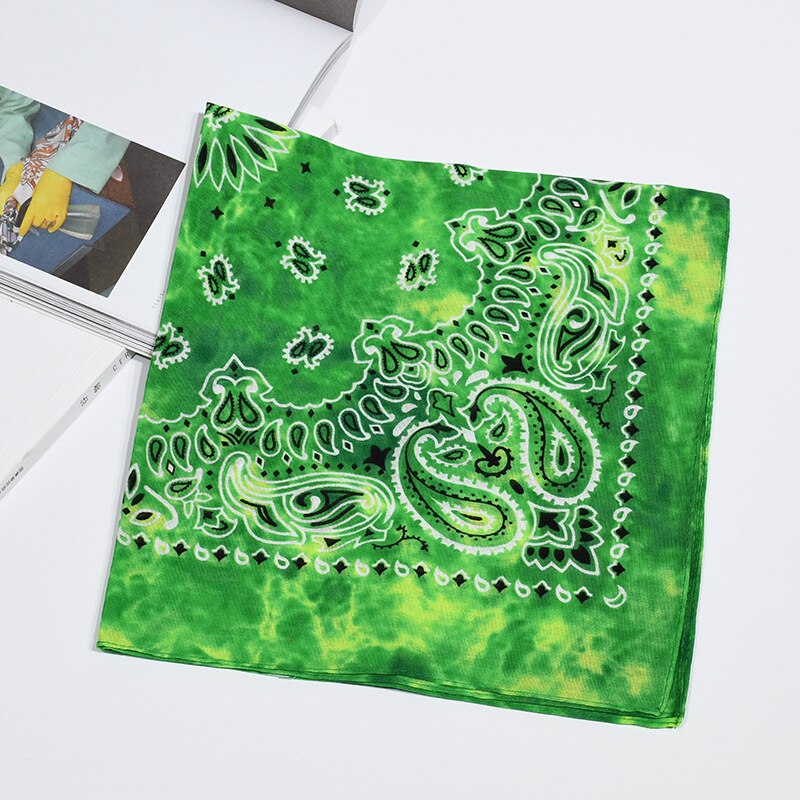 Tie Dye Hip Hop Cotton Bandana Square Scarf Headwear Headband Scarf Gradient Color Print Handkerchief For Women Men: 3