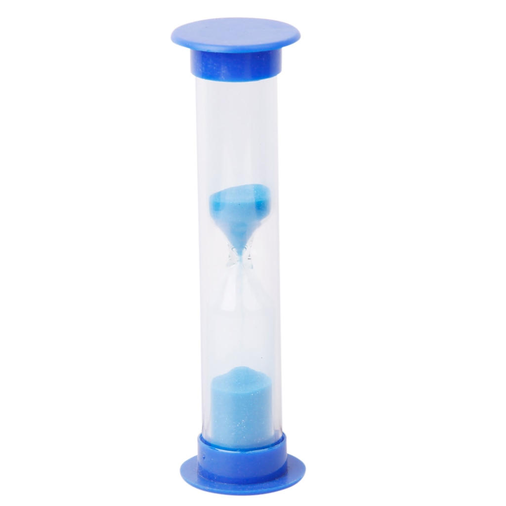 2 Piece Mini Hourglass Sandglass 1 Minute Sand Timer Clock Sand Timer Yellow &amp; Blue Kids Educational Toy