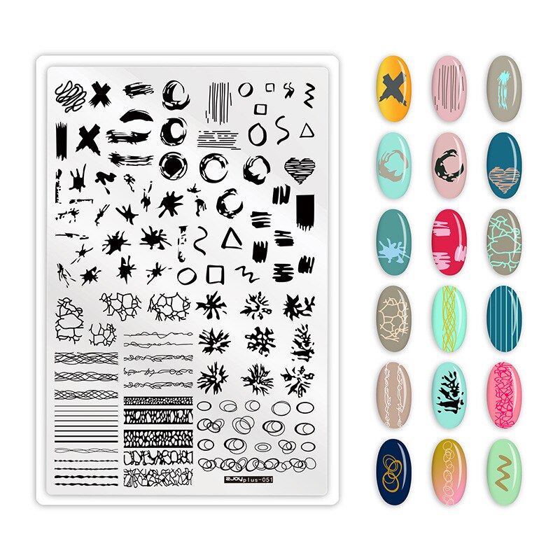 ANGNYA Square Dandelion Nail Stamping Plates Animal Patterns Stainless Steel Nail Art Stencil Tools Stamp Plate 9.5*14.5