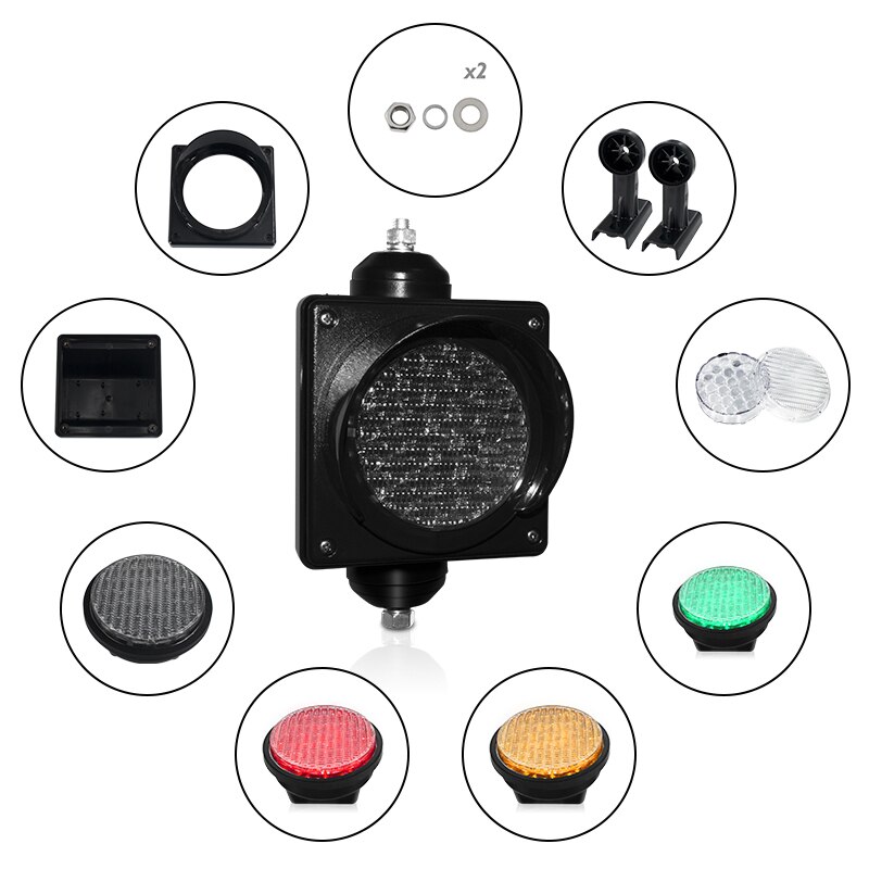Single Unit 100Mm Rood Geel Groen Kleur Led Verkeerslichten