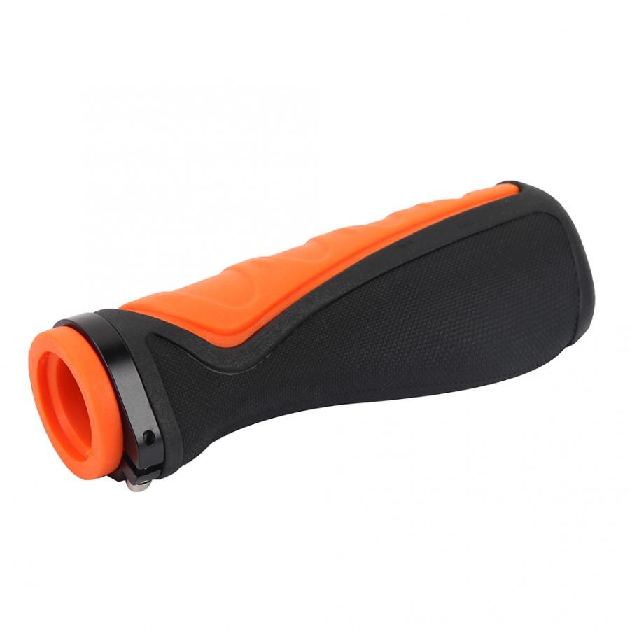 1 Pair Bike Handlebar Grip Rubber Handlebar Grips Anti-Slip Ergonomic Bike Grips Orange Black Ultralight Cycling Handlebar