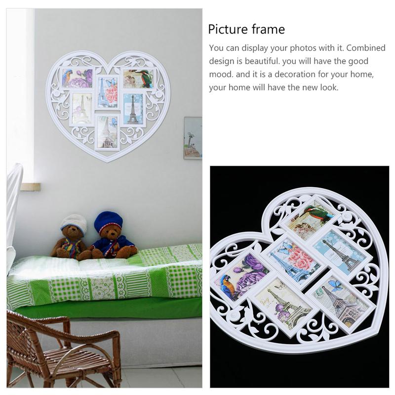 6 Inch Heart Shape Collage Picture Frame Photo Frame Picture Holder for Home