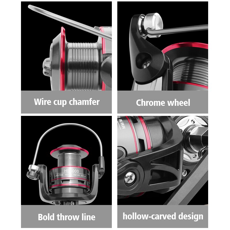 LINNHUE 8KG Max Drag Stainless Steel Handle Line Spool Saltwater Fishing Accessories Fishing Reel All Metal Spool Spinning Reel