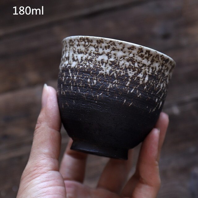 Grote waterbeker in japanse stijl, beschilderde watermok, theekop van steengoedkeramiek, handbeschilderd keukendrinkgerei, rechte theekom: M