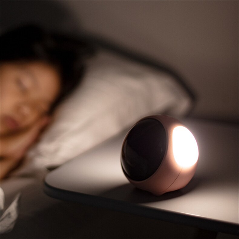 Kids Alarm Clock Cute Pixel Expression Clock Led Night Light Electronic Digital Wake Up Snooze Voice Control Table Clock