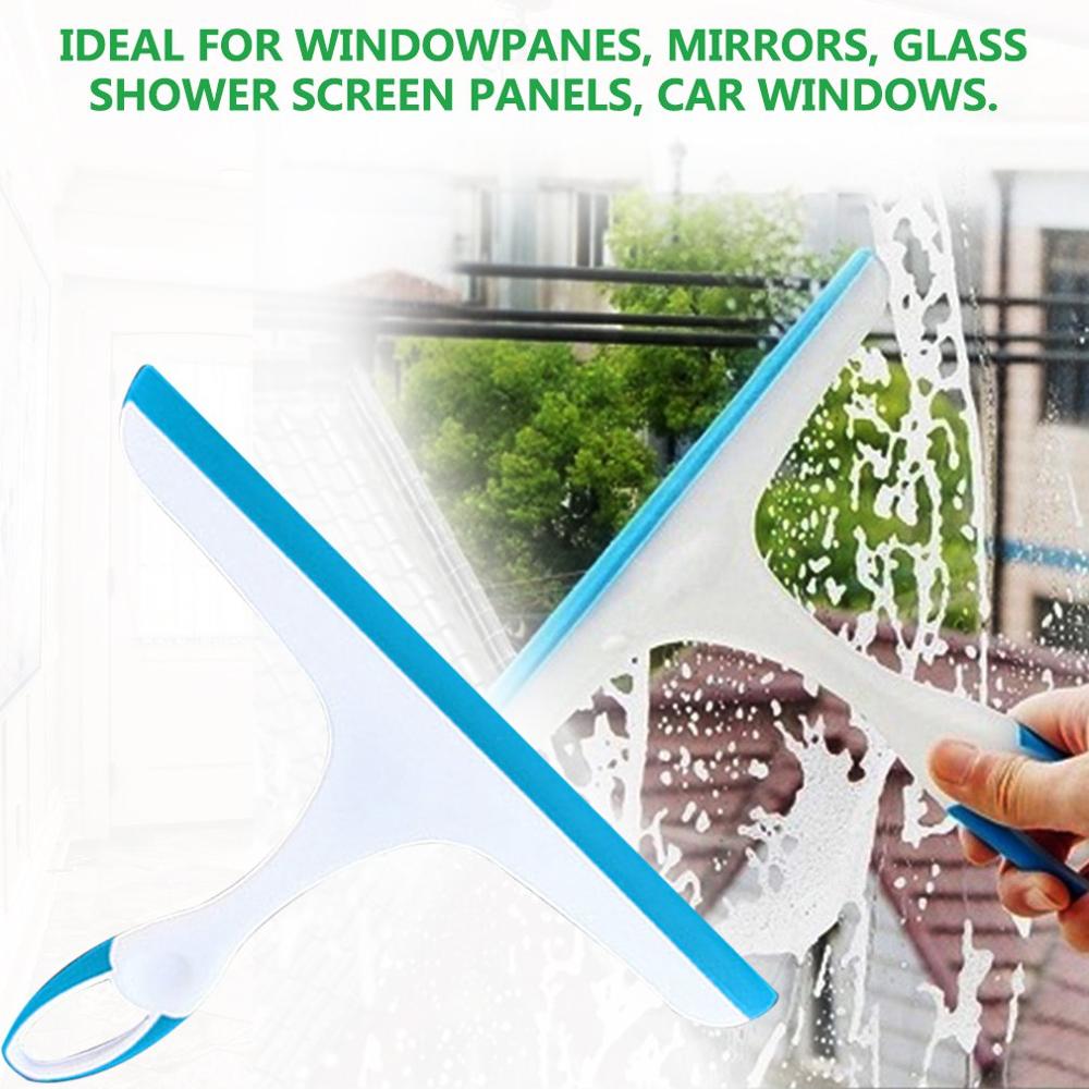 Glass Window Wiper Soap Cleaner Soft Silicone Blade Home Shower Bathroom Mirror Scraper Car Windshield Wiper blue