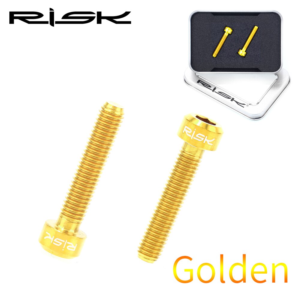 Risico 2 Stks/doos Fiets Remhendel Bevestigingsbouten Uitgebreide Schroeven Voor Gids R Rs Rsc Hydraulische Schijfrem Fastener titanium: M5x25 Golden