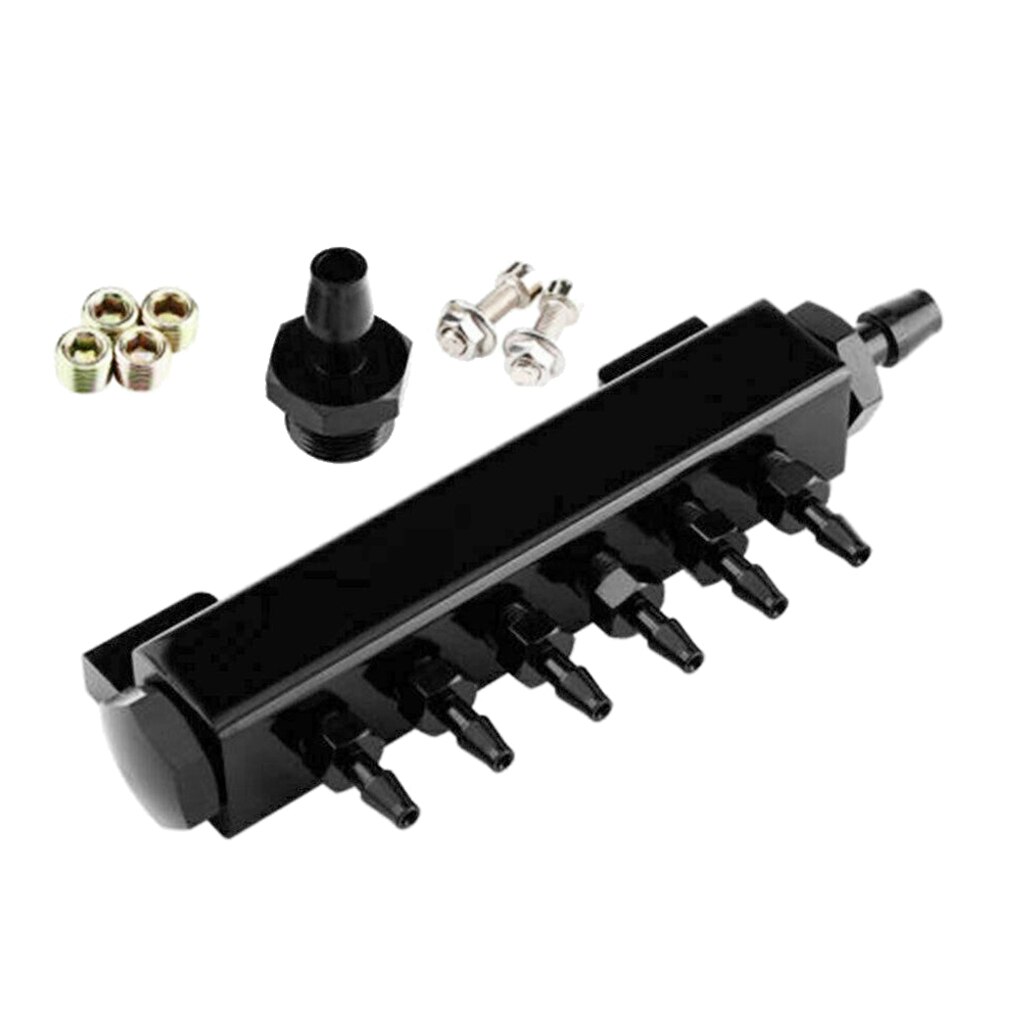 Aluminum Alloy 6 Port 1/8 NPT Vacuum Manifold Kits - Anodized BLACK