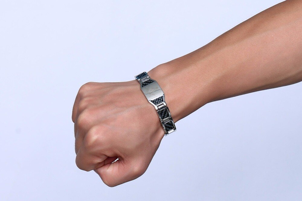 Beliebte Männlichen Jewelrys Freies Mason Armbinde Edelstahl mit Kohlenstoff magnetisch Freenmason Armreif Armbänder