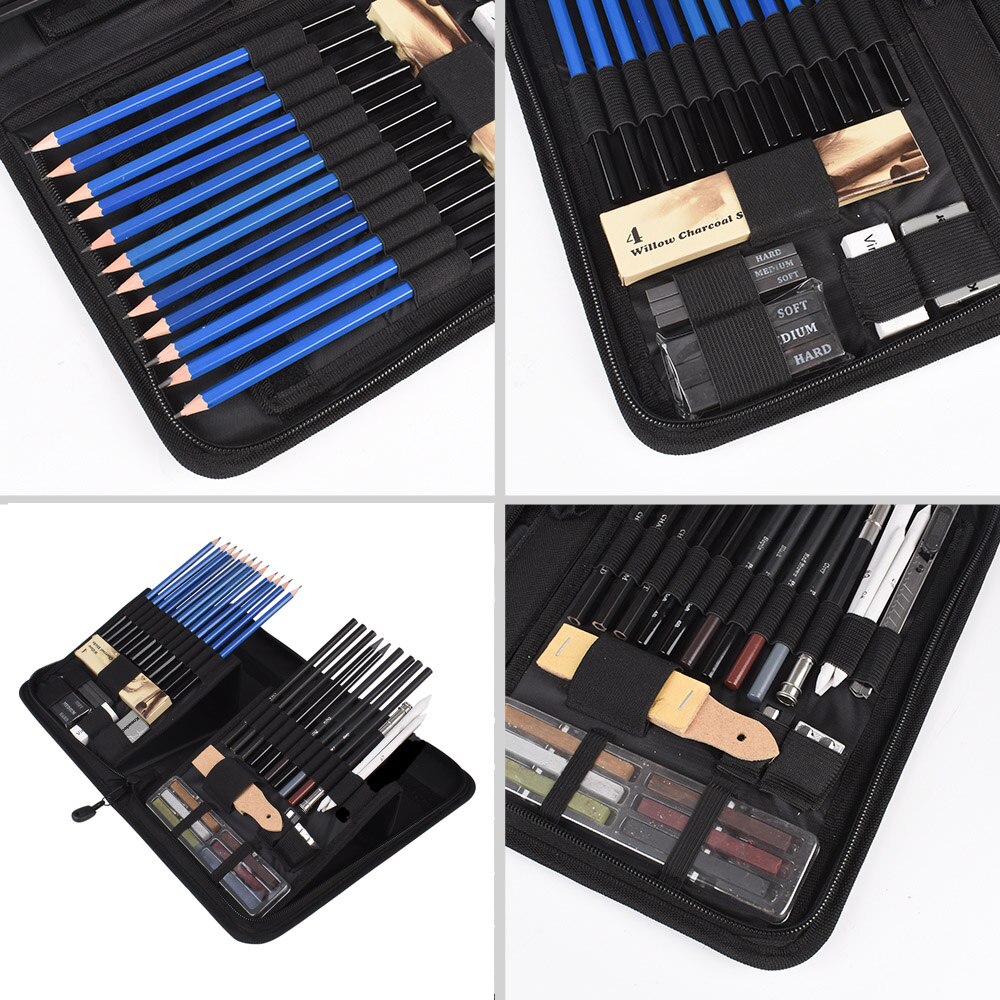 31/40/47Pcs Sketch Pencils Set for Artist Paint Draw Sketch Pencil Art Set Sketch Graphite Charcoal Drawing Tool