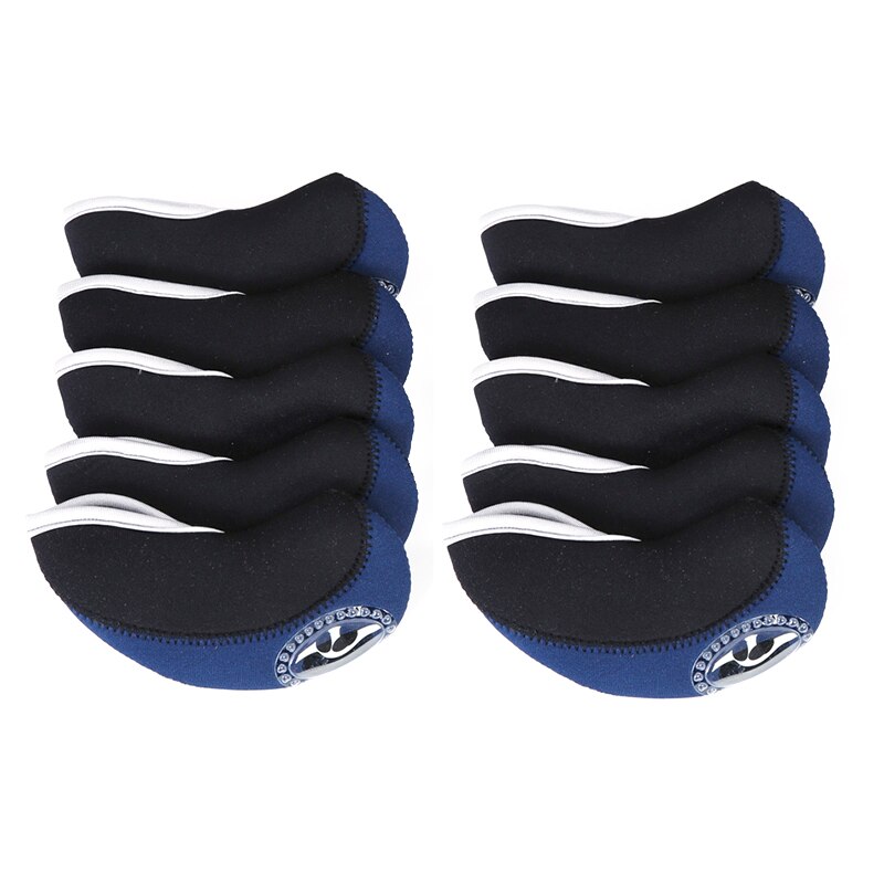 10 Stuks Zwart Neopreen Golf Club Head Cover Wedge Iron Beschermende Headcovers Ons