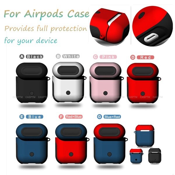 De Lujo TPU blando colorido + funda de silicona para PC para los Airpods 1 2 auriculares Bluetooth con carcasa para los Airpods de Apple funda de silicona accesorio