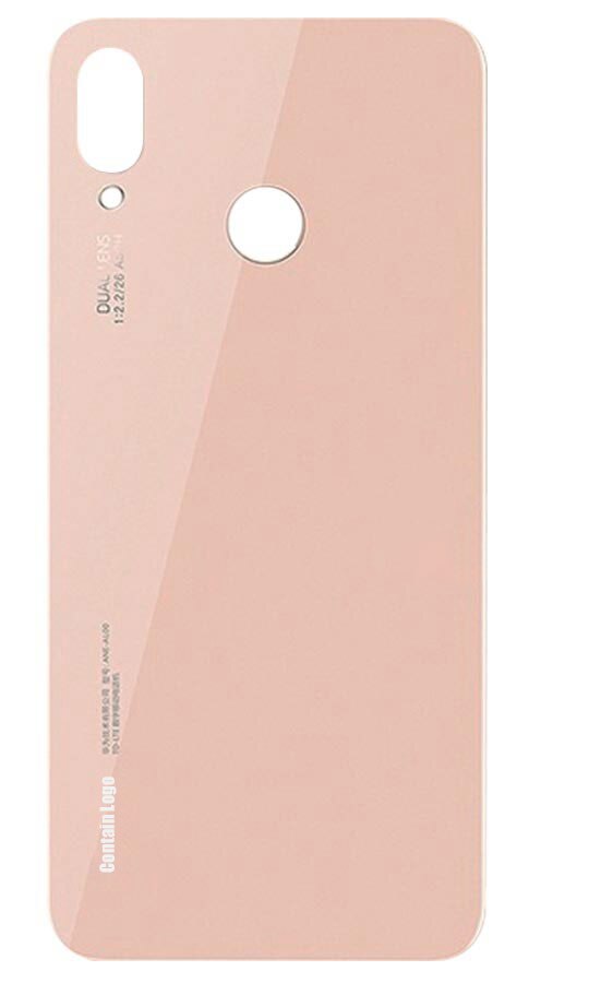 Funda trasera de cristal para Huawei P20 lite, protector de batería con lente de cámara para Huawei P20 Lite Nova 3e: Pink No Lens