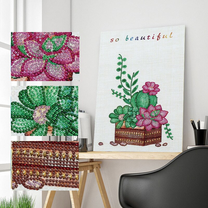 Specielle boreblomster påfugl kaktus diy diamantmaleri sæt hjem indretning håndværk 5d broderi korssting væg hængende billede: Type  d 30 x 40cm