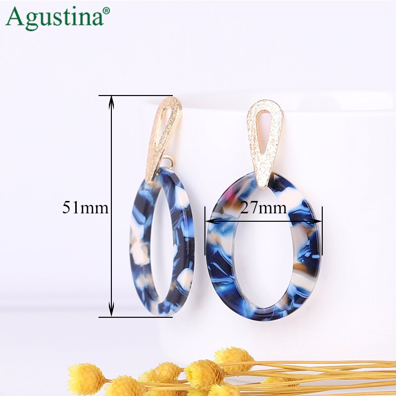 Agustina Acrylic earrings jewelry blue earrings women earrings geometry long earring bohemian earings luxury boho: A19