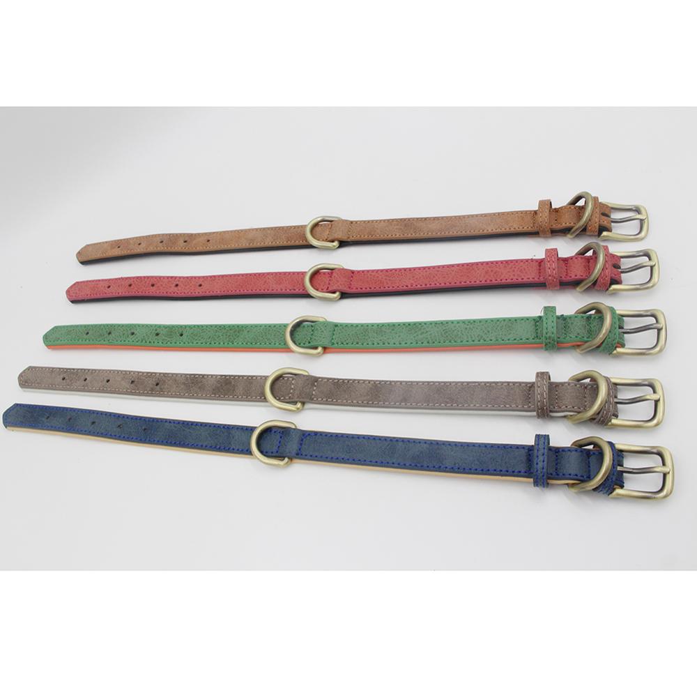 Cuero de PU cuello de perro cuello duradero para perros pequeños/medianos Bulldog cachorro de perro suministros productos accesorios de mascotas collar perro