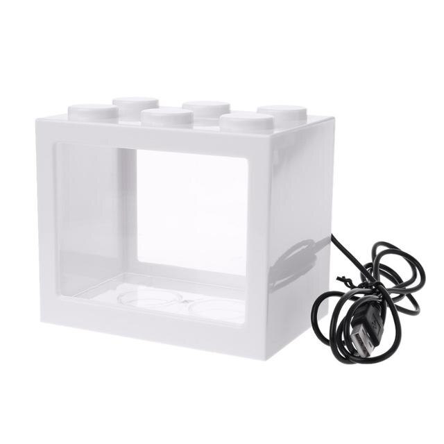 Usb Mini Aquarium Met Led Lamp Woondecoratie Aquarium Aquarium Mini Aquarium Huis: White