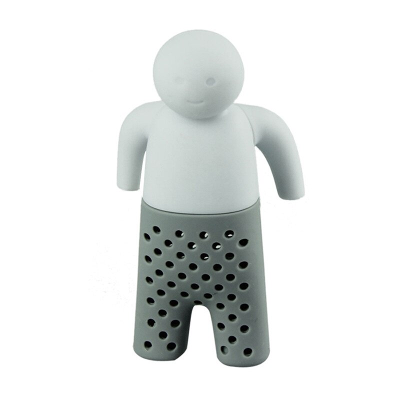 Tea Strainer Food Grade Silica Gel Tea Filter Mr.Tea Villain Shaped Silicone Tea Maker Tea Bag Tea Set Brew Tea: small Mr. Tea