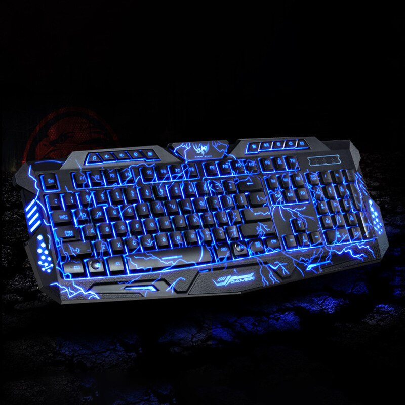 Mechanische Toetsenbord Muis Usb Bedrade Gaming Toetsenbord Muis Cool Led 3-Kleur Kleurrijke Ademhaling Backlit Waterdicht Crack Toetsenbord
