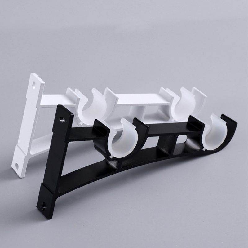 2 teile/satz Doppel Vorhang Stange Klammern Installation Haken Aufhänger Supporter Decke Montiert Fenster Hardware Halter Home Decor