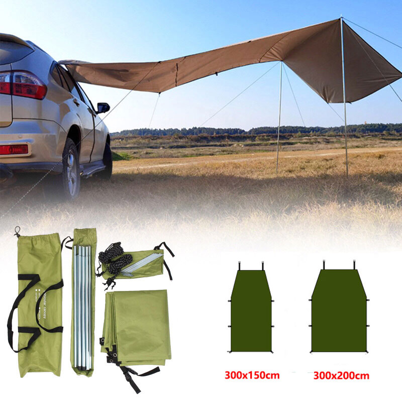 Car Shelter Shade Portable Waterproof Anti-UV Camping Tent Camping Side Car Roof Top Tent Awning Automobile Rooftop Rain Canopy