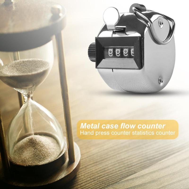 4 Digit Mechanical Counter 0000 to 9999 4 Digit Number Manual Mechanical Clicking Hand Counter For Sports Running Kicking