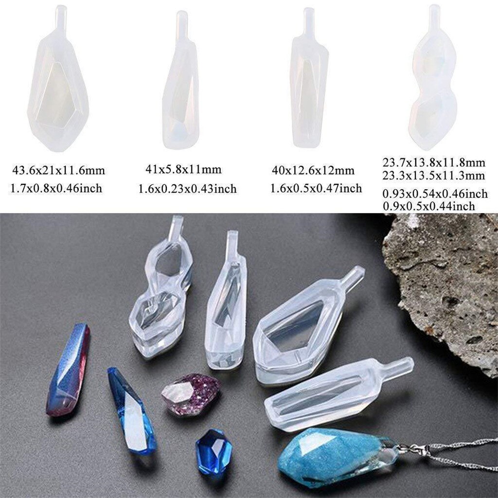 129PCS Silicone Mold Mix Stick Dropper Clasp DIY Jewelry Making Accessories Tools Molds Geometric Epoxy Resin Combination Crafts