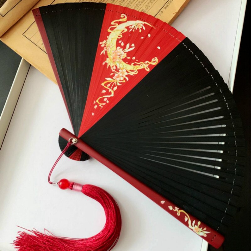 Kinesisk håndblæser klassisk lille bambus dans fans bærbar dame malet fan abanicos para boda abanico de mano sommer fans