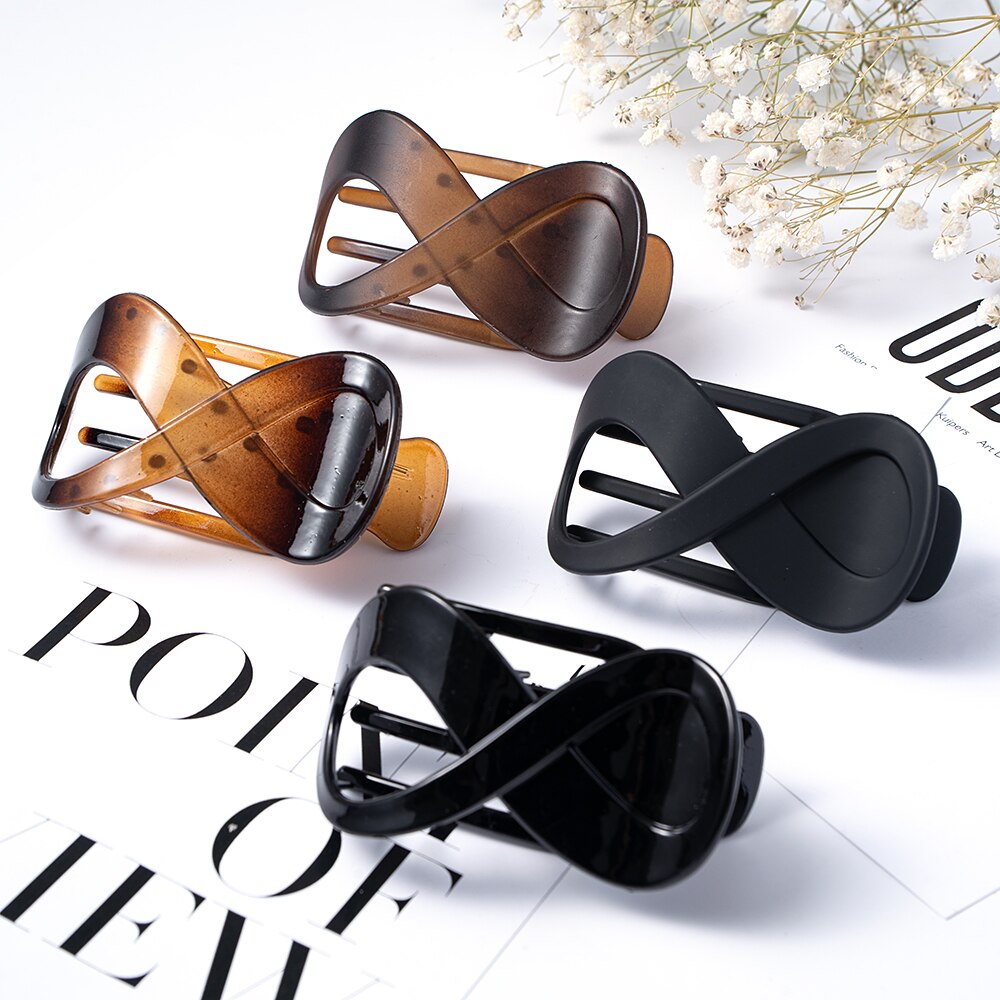 Pince à cheveux en plastique sans couture, griffe en bec de canard, grande pince à cheveux pour femmes et filles, épingles à cheveux simples, outils de coiffure, accessoires pour cheveux