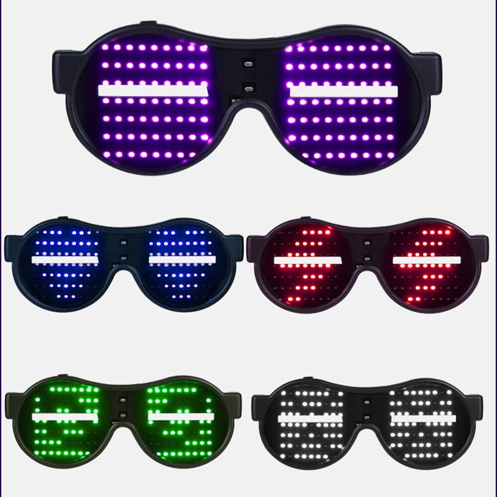 LED Luminous Glasses LED Glowing Glasses Light Up Eyeglasses with Flashing Neon for Bar Night Club Party Christmas Birthday