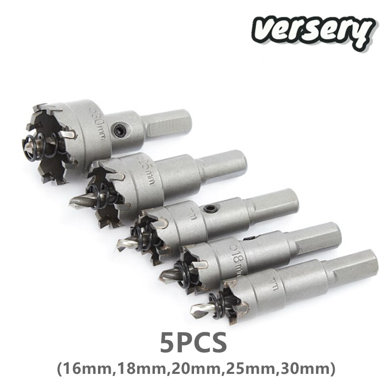 5 pièces 16-30mm TCT dur alliage trou scie tungstène acier forets pour acier inoxydable alliage angle fer 16/18/20/25/30: Default Title