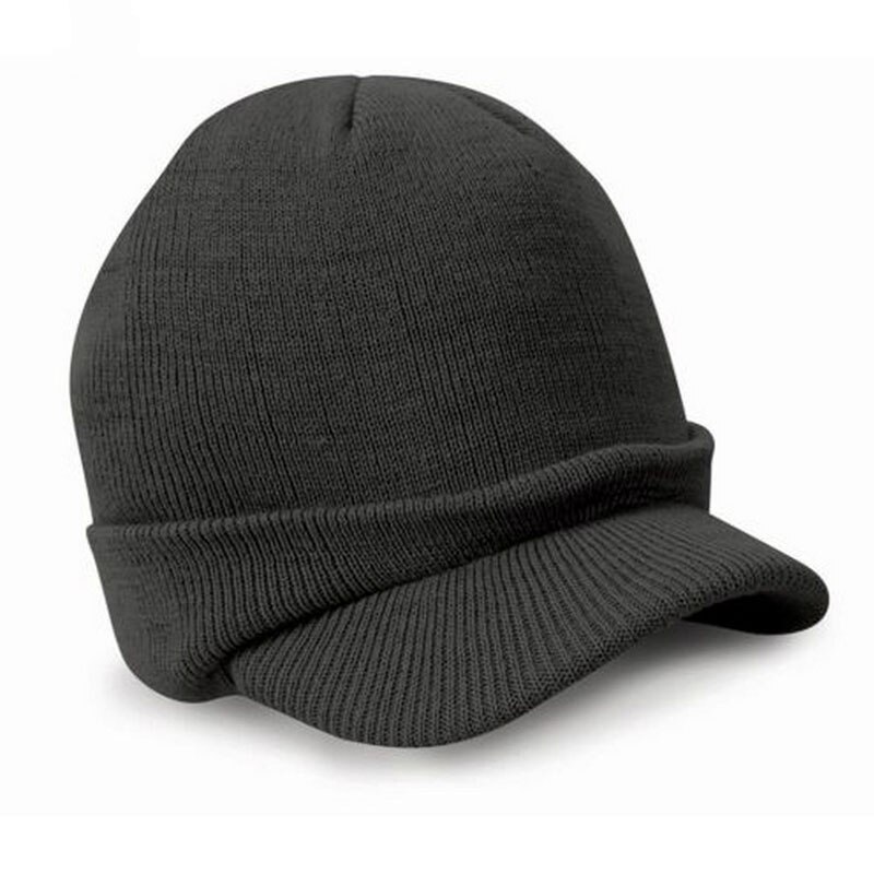 11 Color CoMen Warm Baggy Crochet Visor Brim Beanie Ski Cap Baggy Oversized Knit Skull Hat Sport Peaked Cap: Dark grey