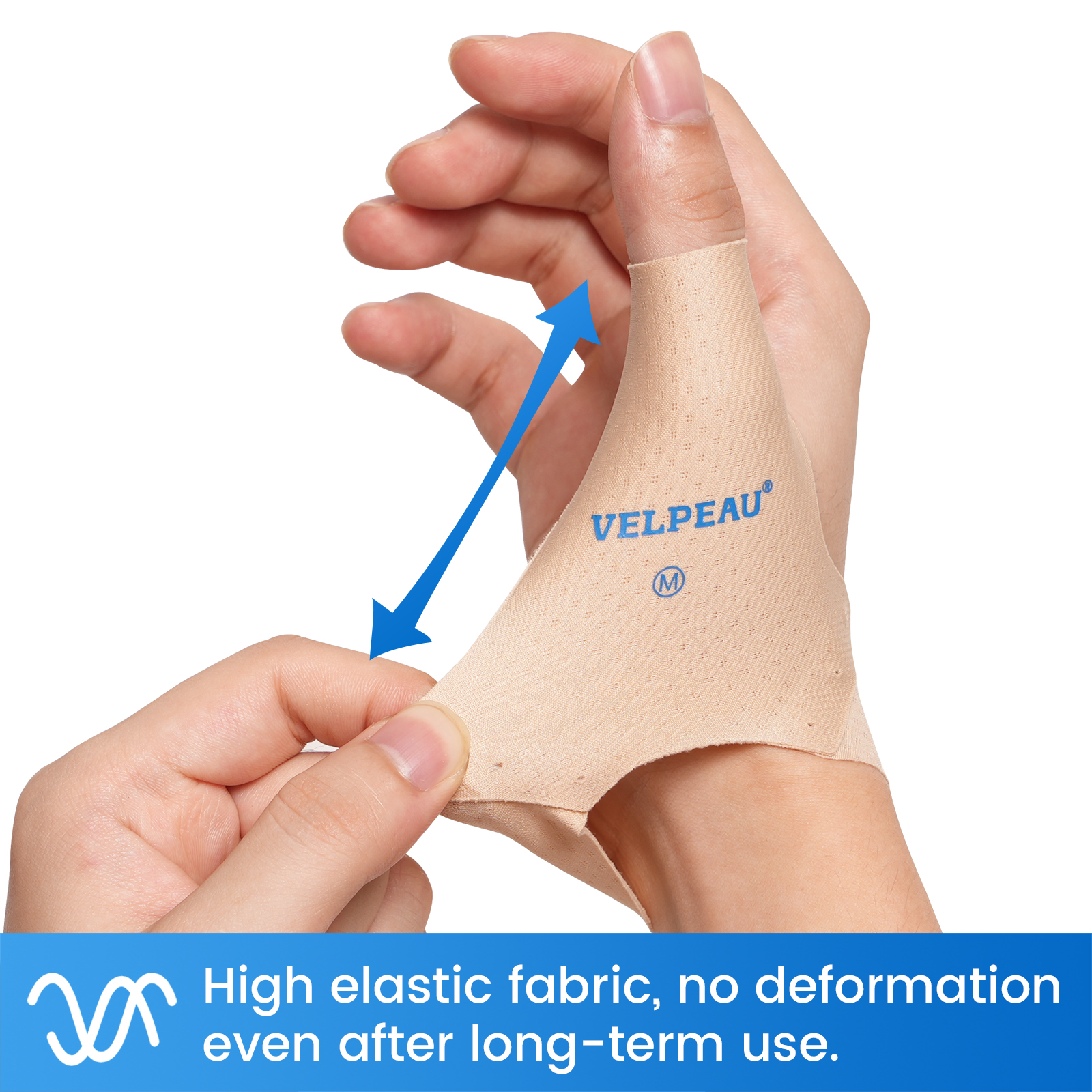 VELPEAU – attelle de soutien élastique pour le pouce, pour la douleur de la ténosynovite et l'isoler la peau, doublure respirante et s'adapte aux deux mains
