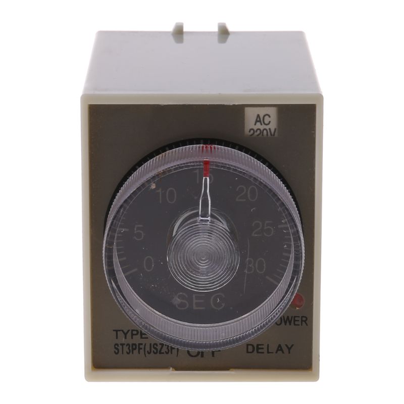 ST3PF Power Off Timer Delay Relay 220V Delay 0-5MIN Contact Rating AC 250V 3A