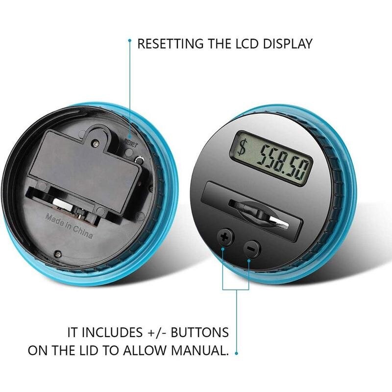 Piggy Bank Counter Coin Electronic Digital LCD Count Coin Box Piggy Bank Jar Coin Bank Storage Box Euro Dollar