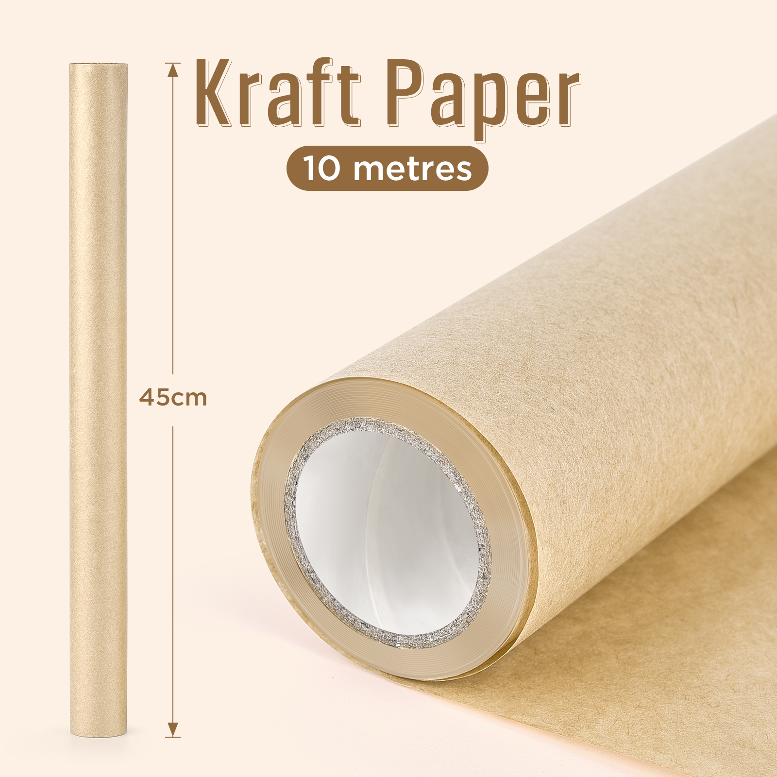 Rollo de papel Kraft marrón de 10M para envolver , embalaje móvil, arte, artesanía, papel de de biodegradable, envoltura de embalaje gruesa: Caqui oscuro