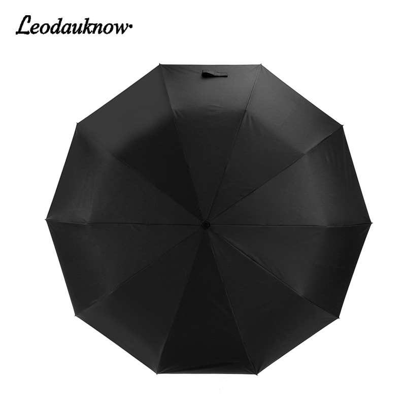 Klassisk engelsk stil paraply mænd automatisk 10 ribben stærk vindafvisende 3 foldbar paraply regn forretning mandlig parasol