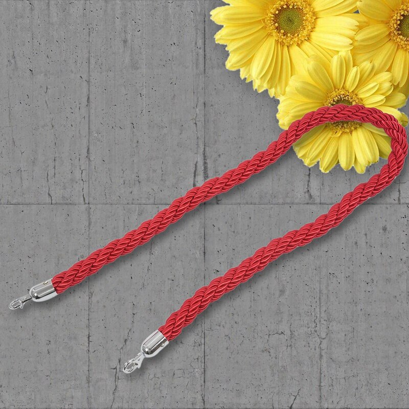 1.5m long Twisted Queue Barrier Rope Red for Posts Stands