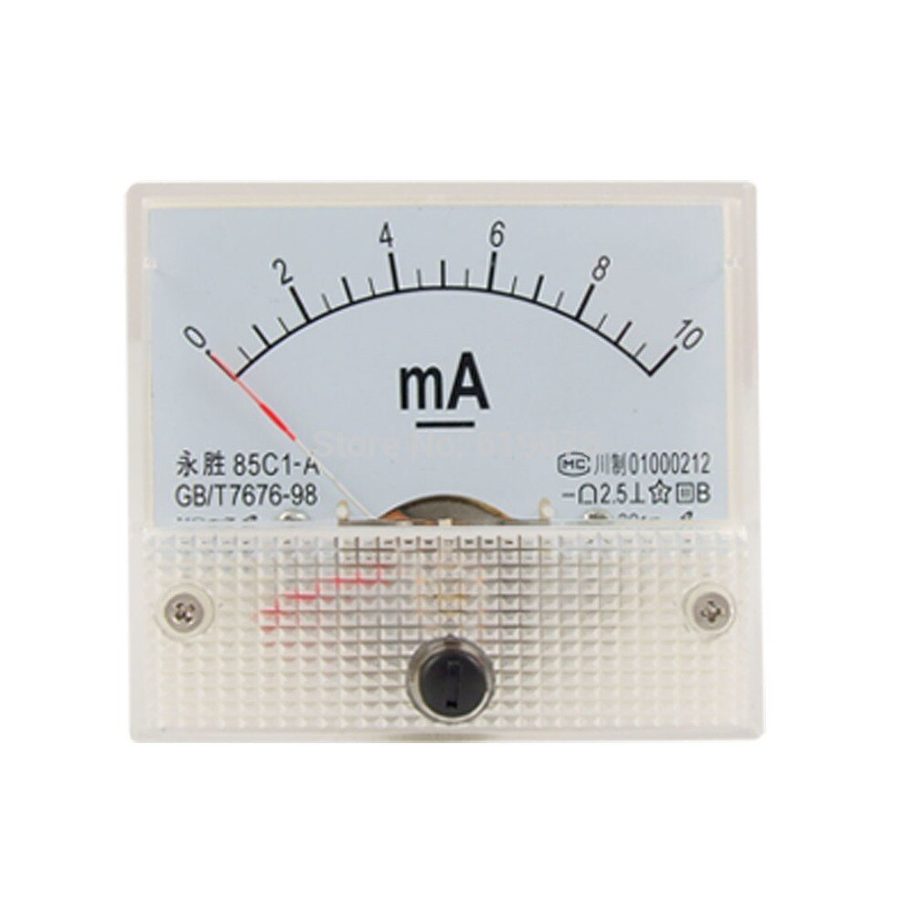 85C1-A DC 0-10mA Range Current Measuring Vertical Analog Meter Amperemeter Gauge