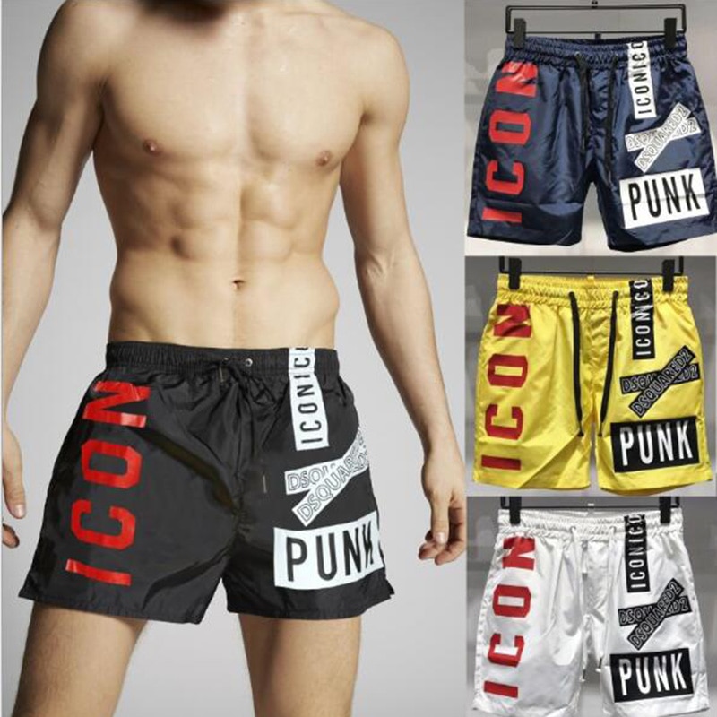 På sommaren av wave märke simshorts polyester snabbtorkande trepunkts shorts strandbyxor